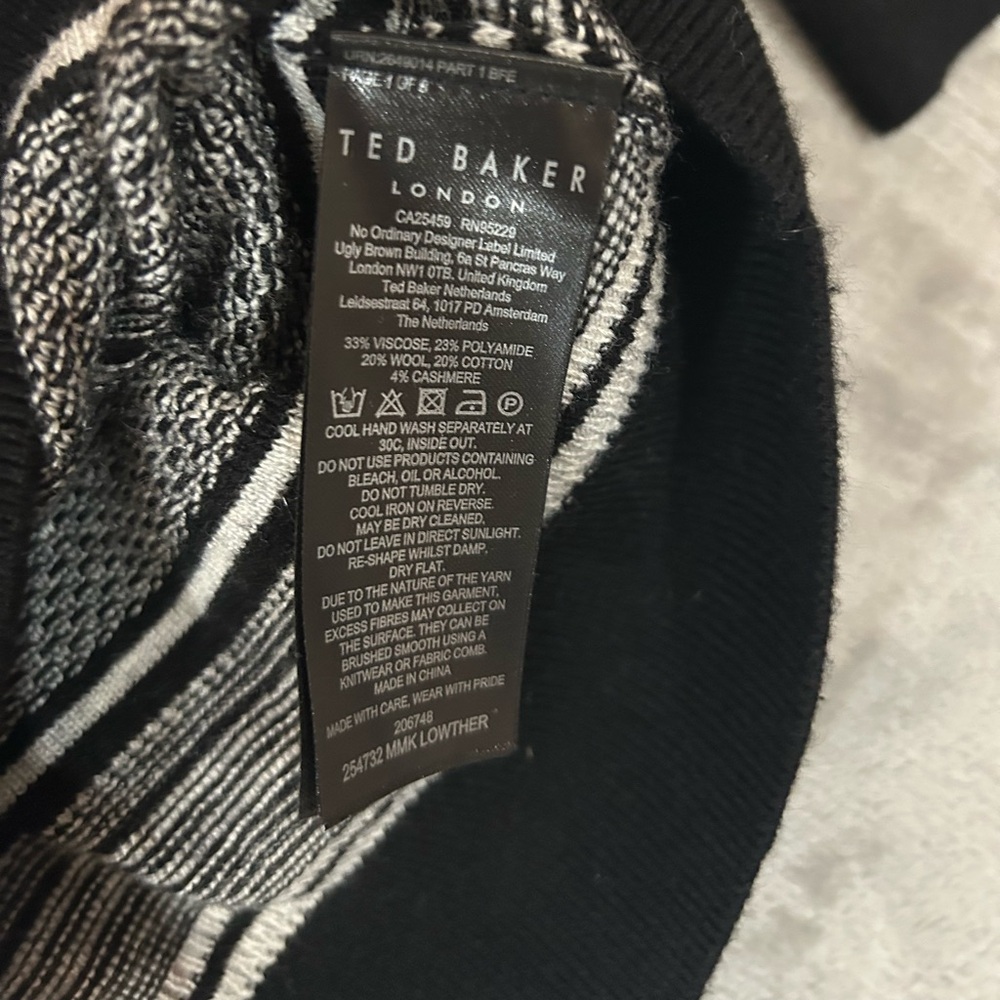 Ted Baker cashmere wool blend striped crew neck sweater - Picture 6 of 13